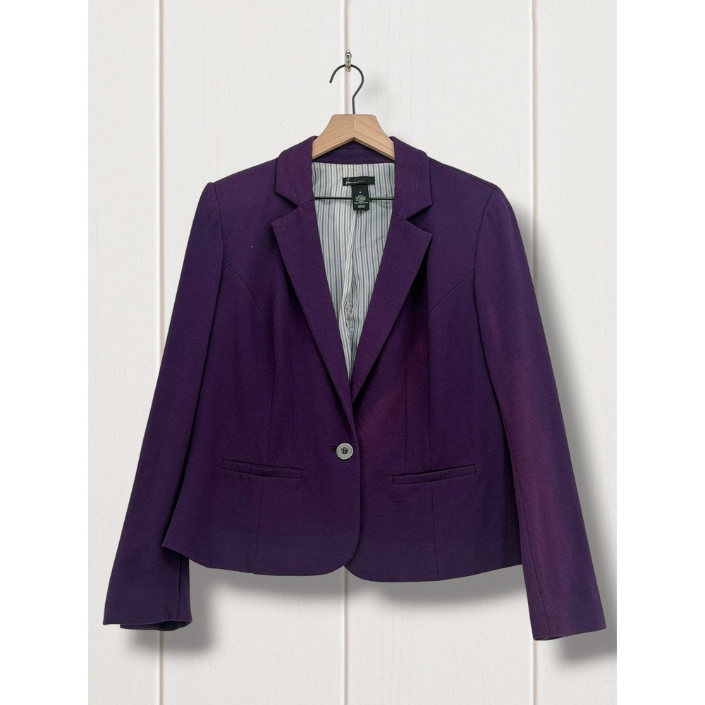 Lane Bryant Purple Cotton Modal Blend Single Button Blazer Size 14